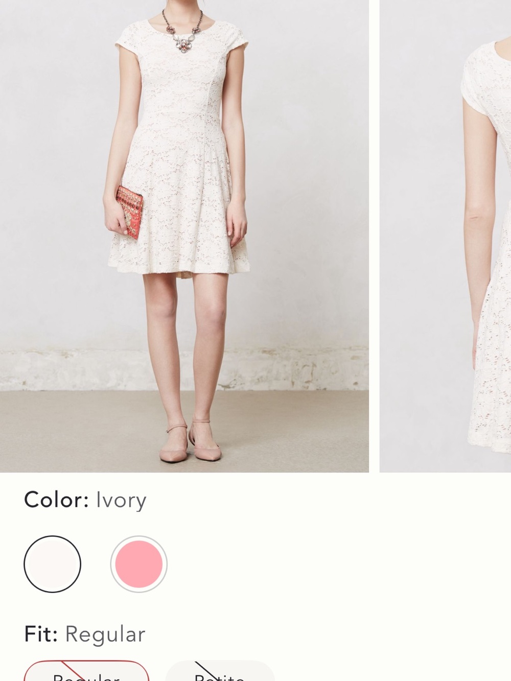 Maeve Ivory Lace Cap-Sleeve Midi Dress